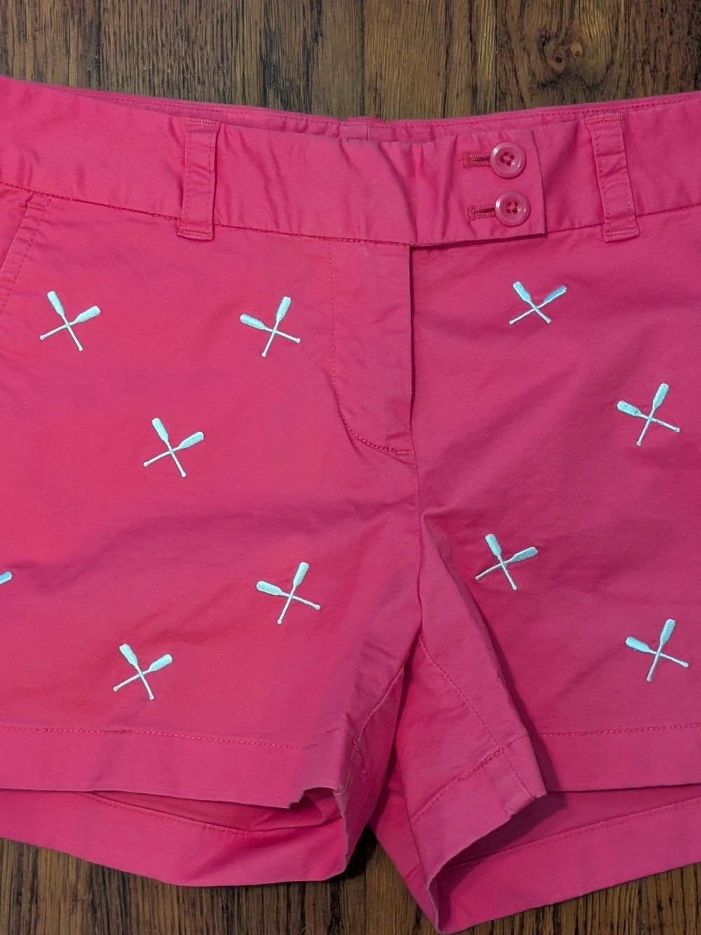 Vineyard Vines Hot Pink Embroidered Paddle Oar Shorts